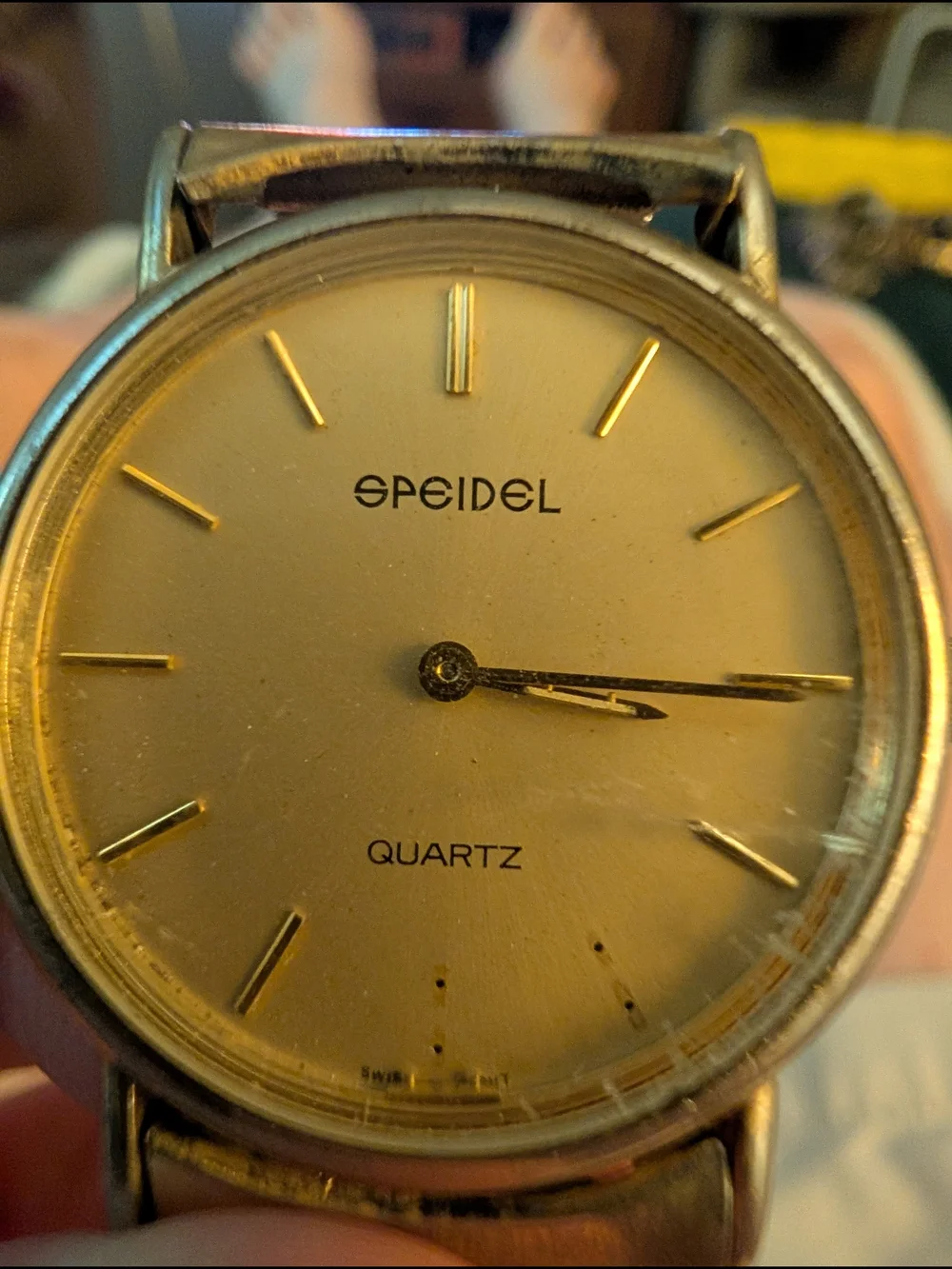 Speidel Gold-Tone Quartz Dress Watch - Gold Dial Brand New Battery In It